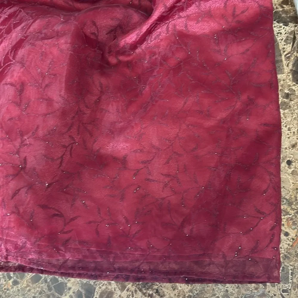 Perfectly Dressed Infant Girls Burgundy Red Lined Lace Overlay Formal Dress 24M